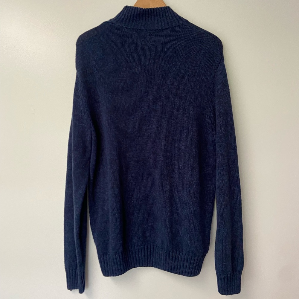 Chaps Navy Blue Button Collared Pullover Men’s Sw… - image 4